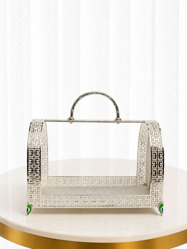 Regal Greek Key Fretwork Hamper Basket