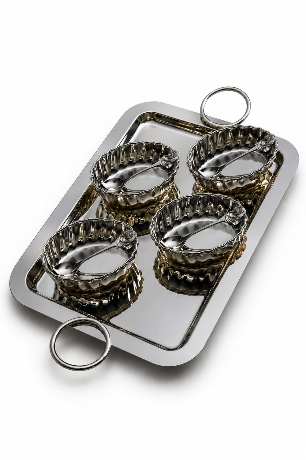 Verona Ring Handle Quattro Bowl Condiment Set