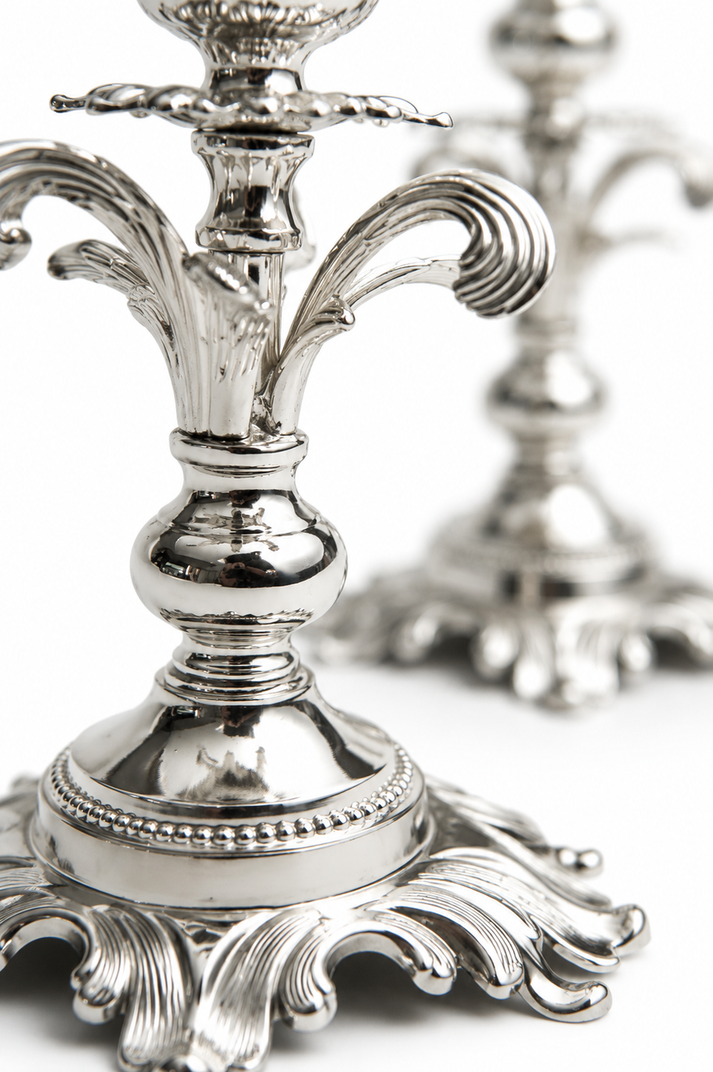 Regal Acanthus Rococo Candle Stands