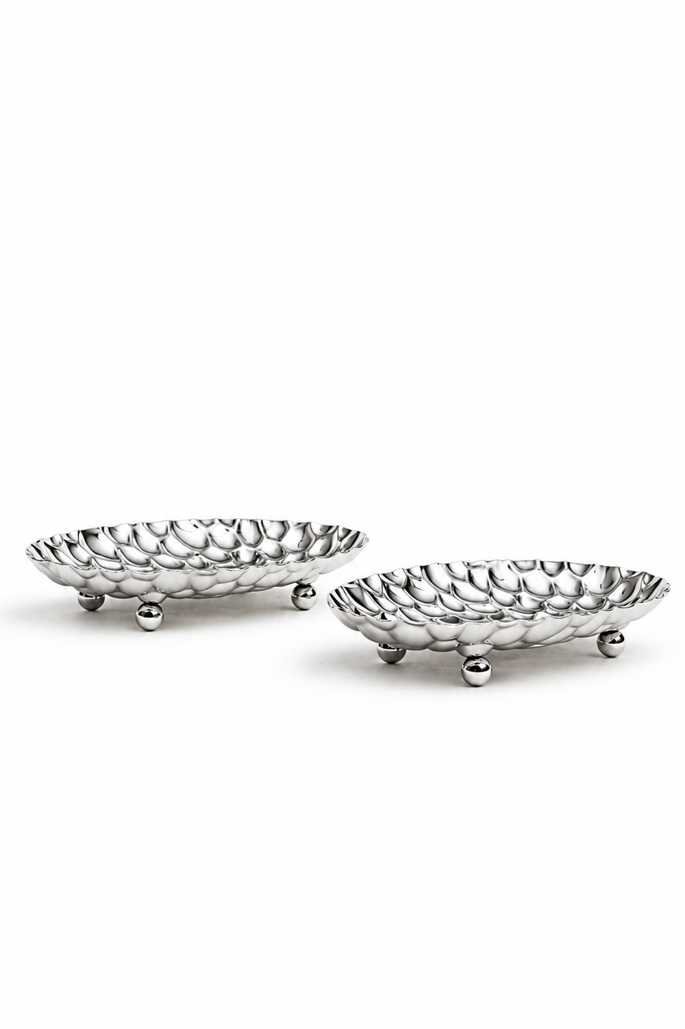 Verona Hobnail Footed Pinch Bowl, Set of 2