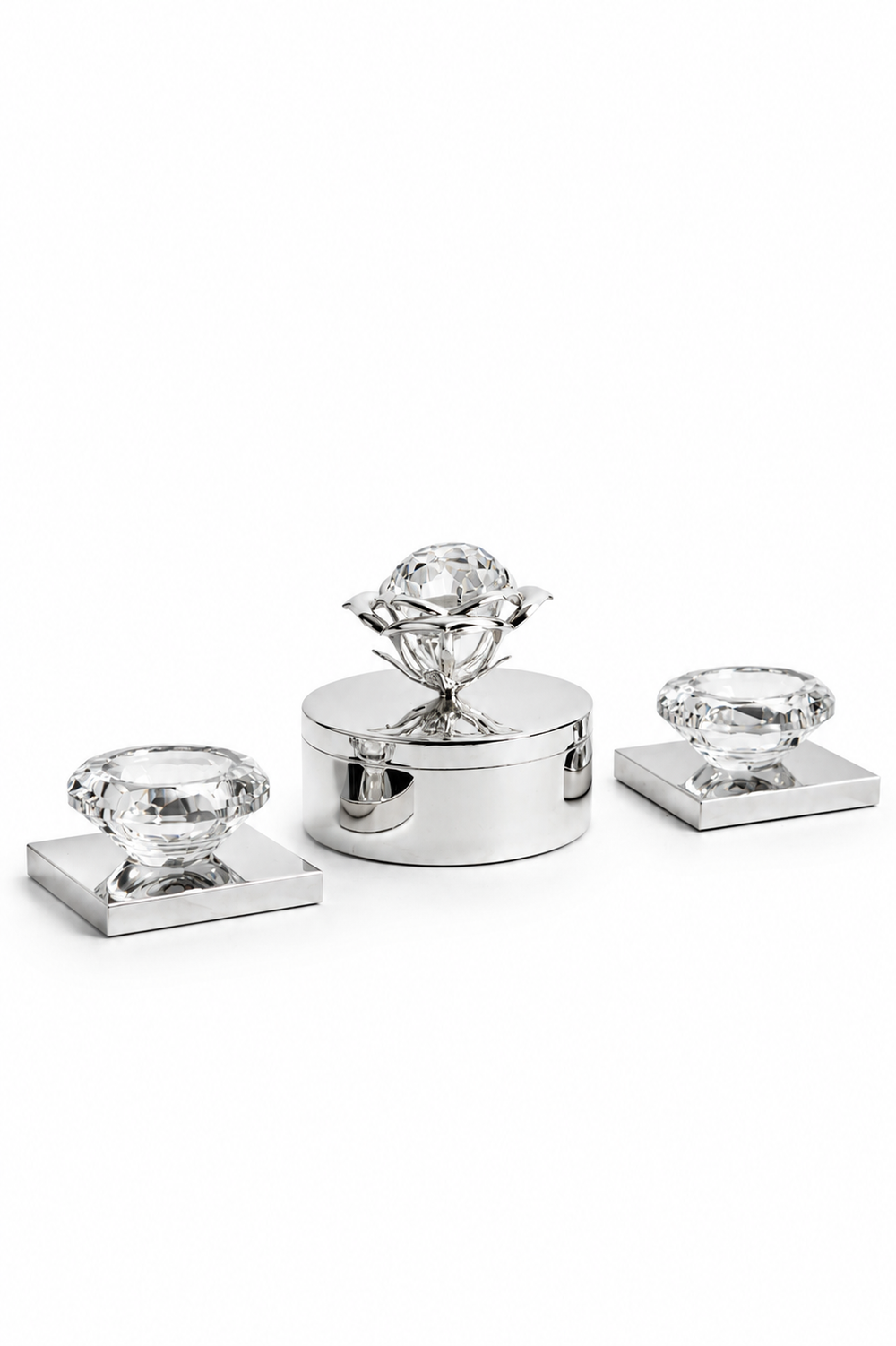 Diamond Finial Trinket Box & Tealight Set