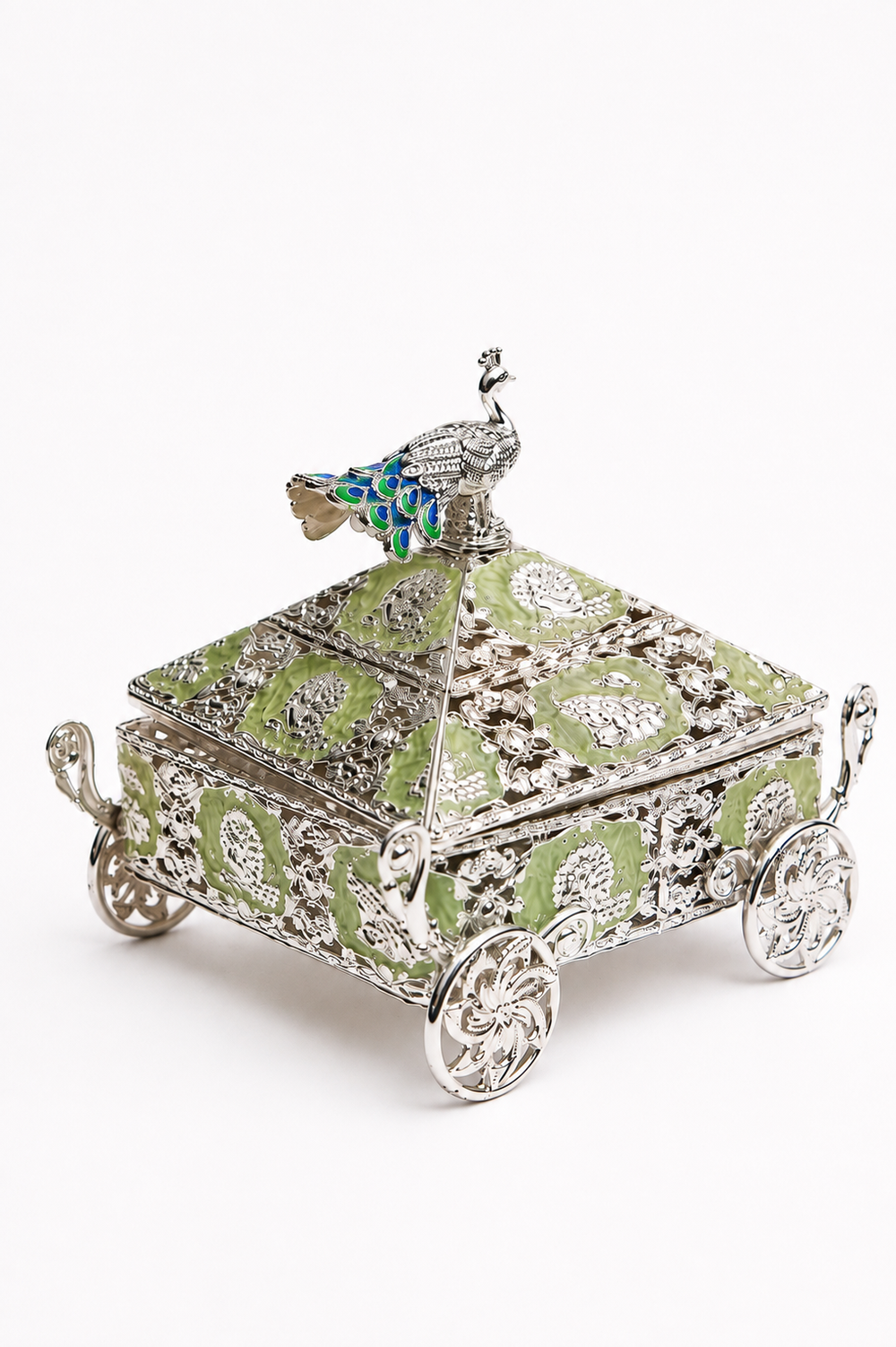 Regal Peacock Carriage Jewel Box