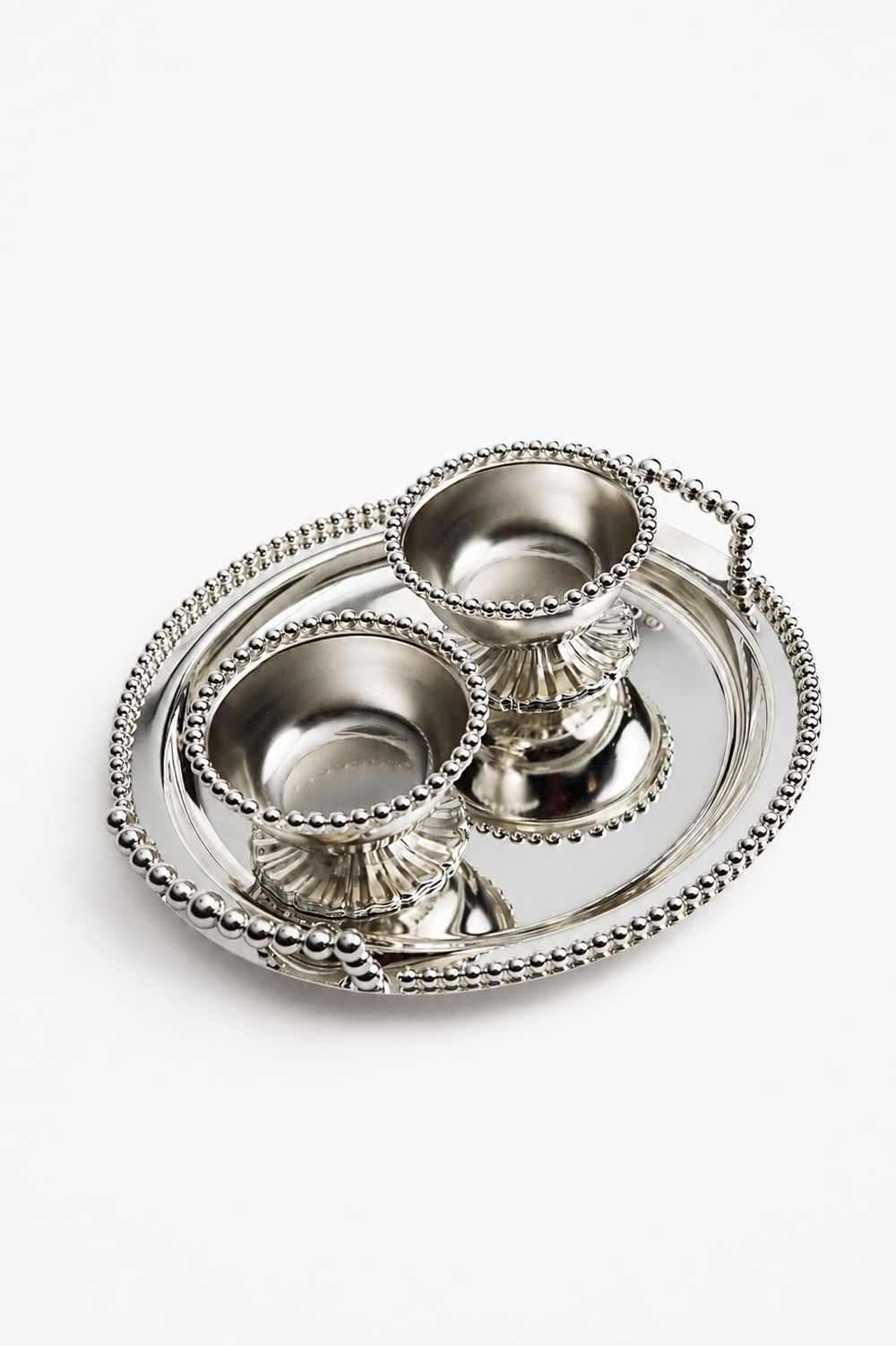 Beaded Snack Bowl Duo with Tray