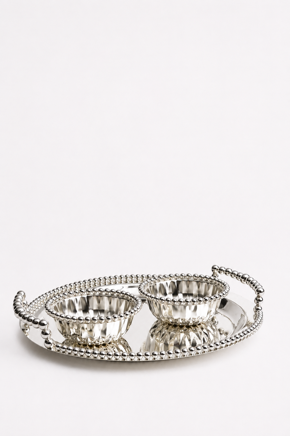 Beaded Rim Bowls and Tray Set