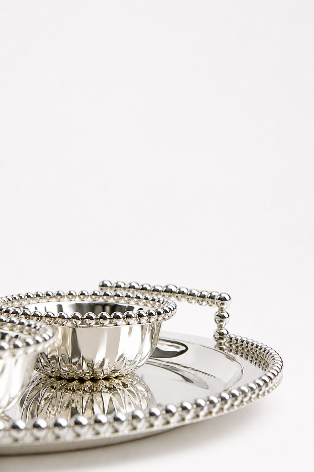 Beaded Rim Bowls and Tray Set