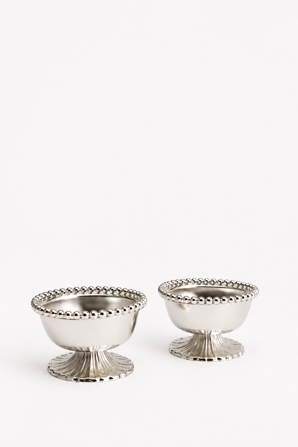 Verona Pearl Beaded Footed Salt Cellar, Set of 2